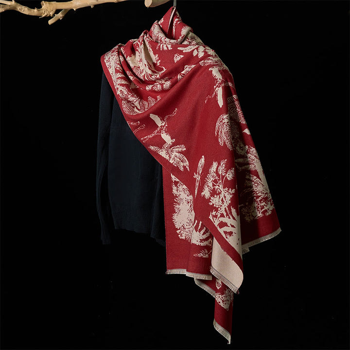 Sciarpa calda con nappa e motivo a scialle con motivo a animali, motivo a cocco invernale Buddha Stones - image 14