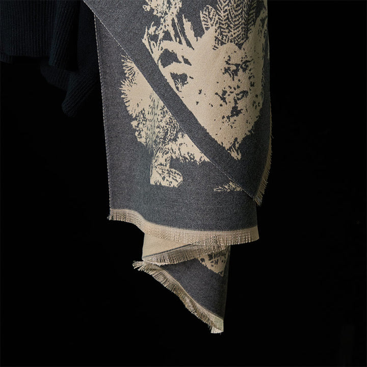 Sciarpa calda con nappa e motivo a scialle con motivo a animali, motivo a cocco invernale Buddha Stones - image 23