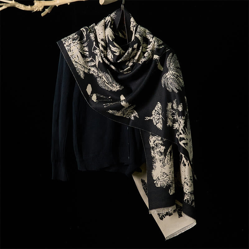 Sciarpa calda con nappa e motivo a scialle con motivo a animali, motivo a cocco invernale Buddha Stones - image 7