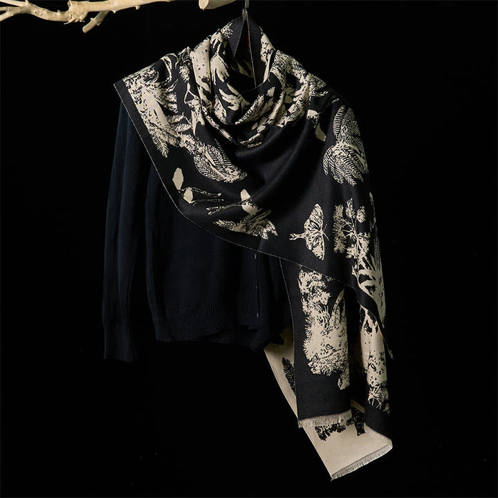 Sciarpa calda con nappa e motivo a scialle con motivo a animali, motivo a cocco invernale Buddha Stones - image 7