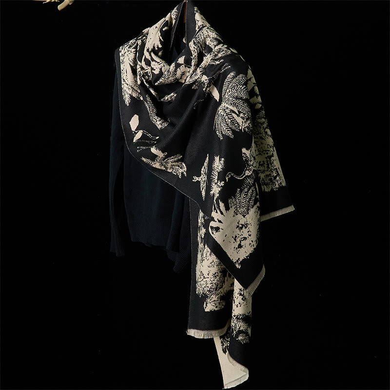 Sciarpa calda con nappa e motivo a scialle con motivo a animali, motivo a cocco invernale Buddha Stones - image 8