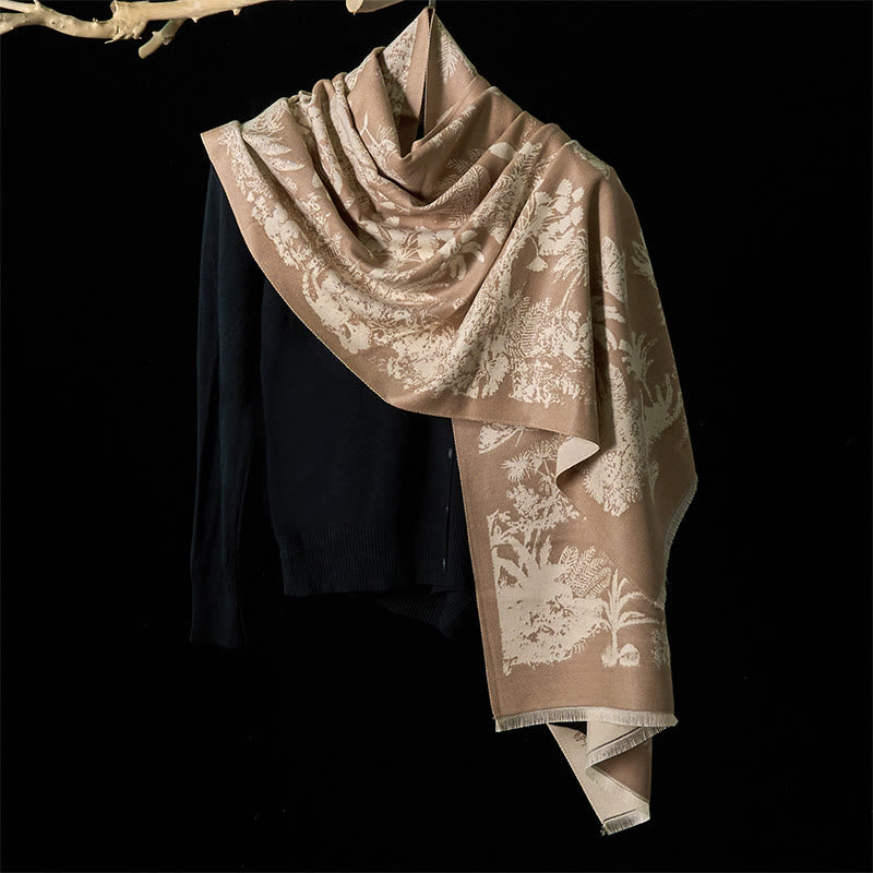 Sciarpa calda con nappa e motivo a scialle con motivo a animali, motivo a cocco invernale Buddha Stones - image 1