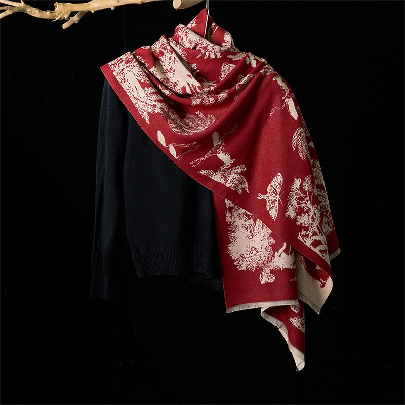 Sciarpa calda con nappa e motivo a scialle con motivo a animali, motivo a cocco invernale Buddha Stones - image 13