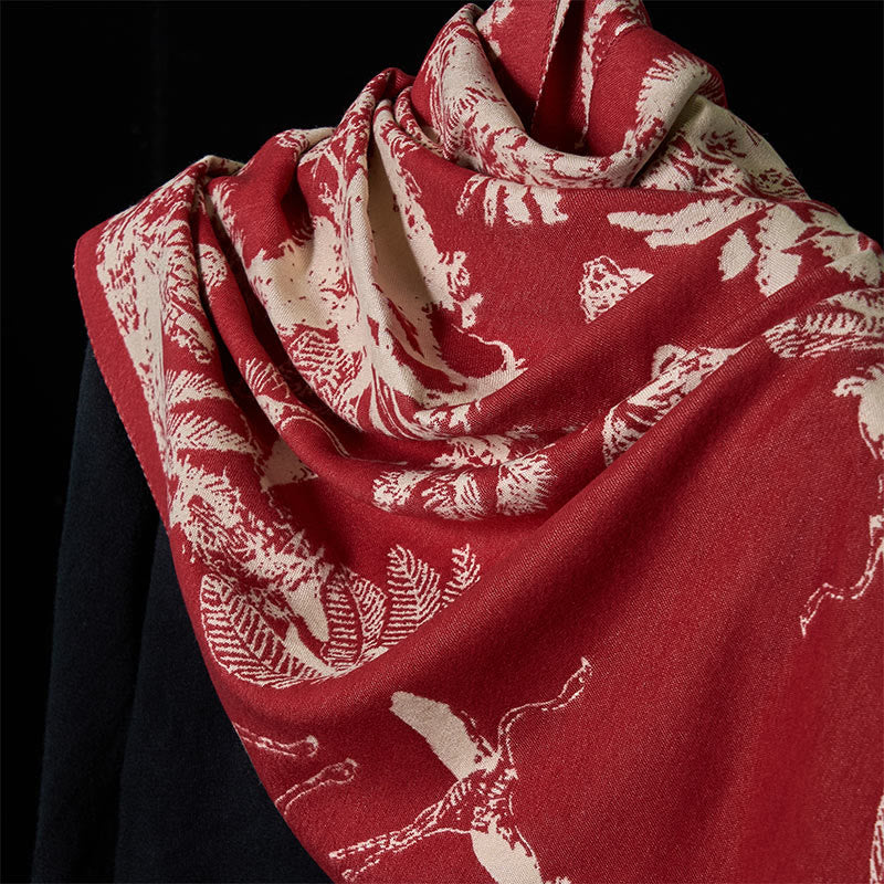 Sciarpa calda con nappa e motivo a scialle con motivo a animali, motivo a cocco invernale Buddha Stones - image 15