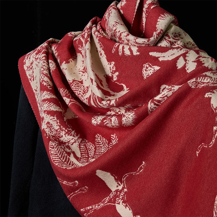 Sciarpa calda con nappa e motivo a scialle con motivo a animali, motivo a cocco invernale Buddha Stones - image 15