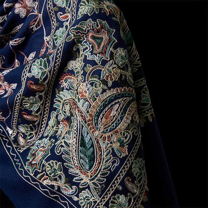 Sciarpa scialle con nappa e motivo a fiori di anacardi, motivo a piccoli fiori, motivo a pietre Buddha Stones , marrone-beige invernale - image 5