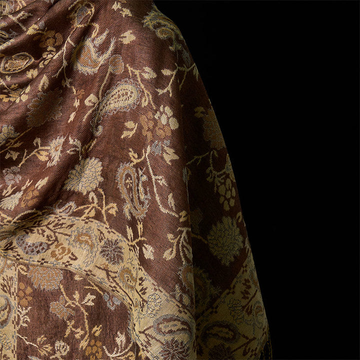 Sciarpa morbida con nappa e motivo floreale a fiori di anacardio primaverile Buddha Stones - image 4