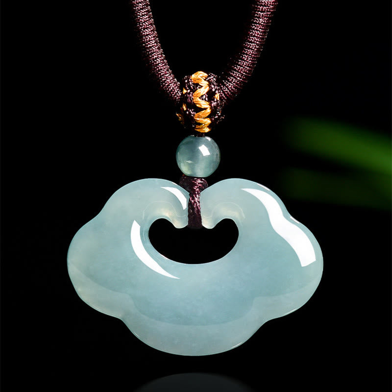 Collana con ciondolo a corda in giada Ruyi di buon auspicio e portafortuna Buddha Stones - Giada - image 0