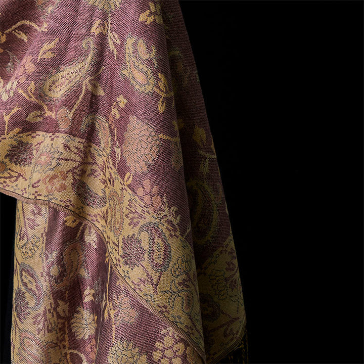 Sciarpa morbida con nappa e motivo a vite con fiore di anacardio viola pallido Buddha Stones Spring - image 4