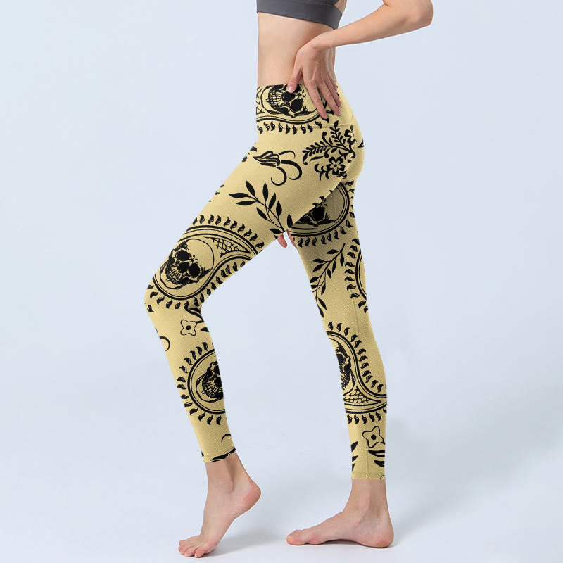 Leggings da palestra con motivo a teschio Buddha Stones, pantaloni da yoga da donna - image 2