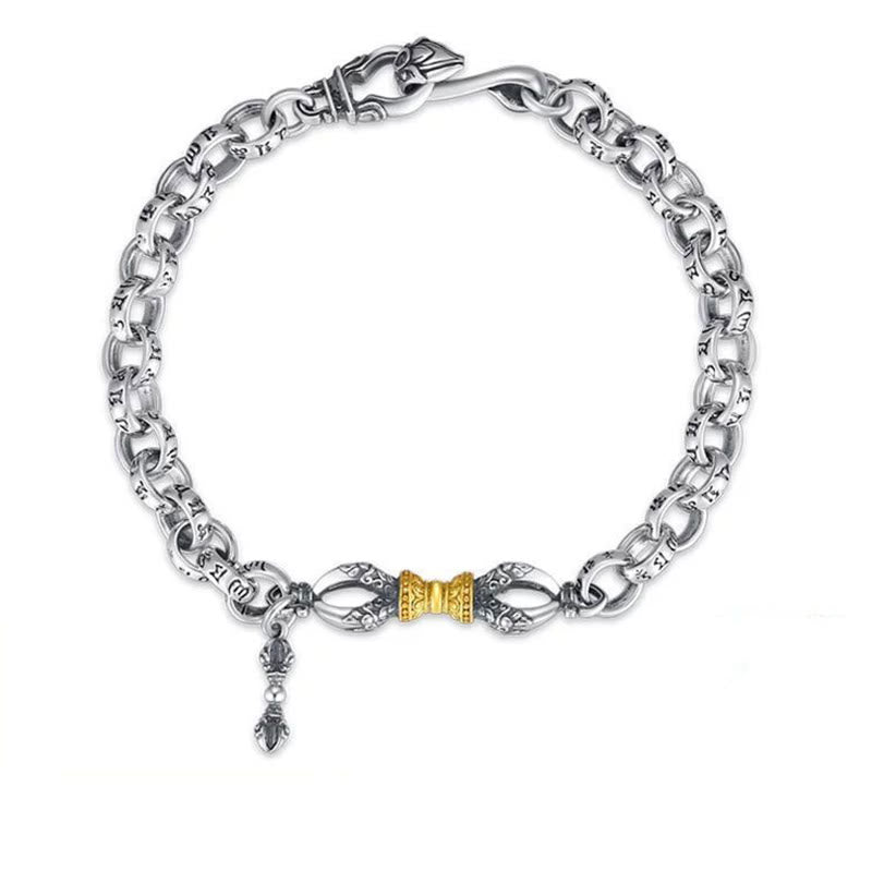 Bracciale calmo in rame retrò Buddha Stones Om Mani Padme Hum Vajra - 22 centimetri - image 1