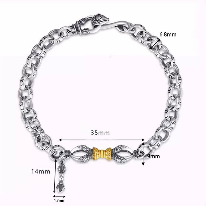 Bracciale calmo in rame retrò Buddha Stones Om Mani Padme Hum Vajra - image 6
