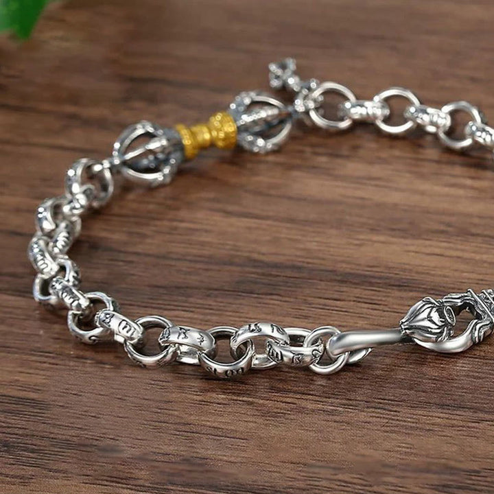 Bracciale calmo in rame retrò Buddha Stones Om Mani Padme Hum Vajra - image 4