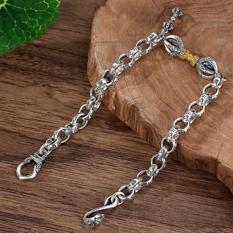 Bracciale calmo in rame retrò Buddha Stones Om Mani Padme Hum Vajra - image 3