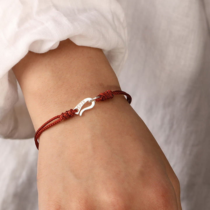 Braccialetto colorato con corda rossa e gancio in argento sterling 925 Buddha Stones - image 15