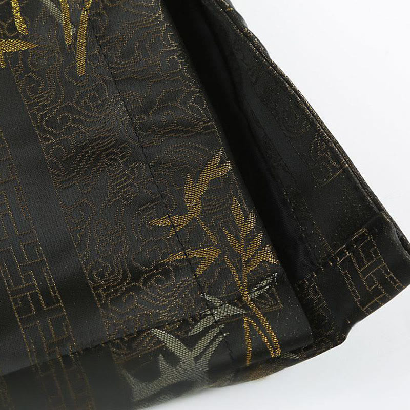 Giacca da uomo a maniche lunghe con bottoni a rana in jacquard di bambù dorato Buddha Stones con tasche - image 11