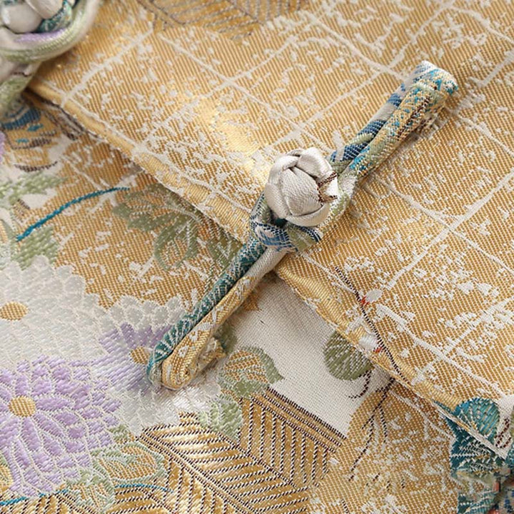 Giacca da uomo a maniche lunghe con bottoni a rana, motivo : Buddha Stones Mandarin Duck Peony Flower e tasche - image 11