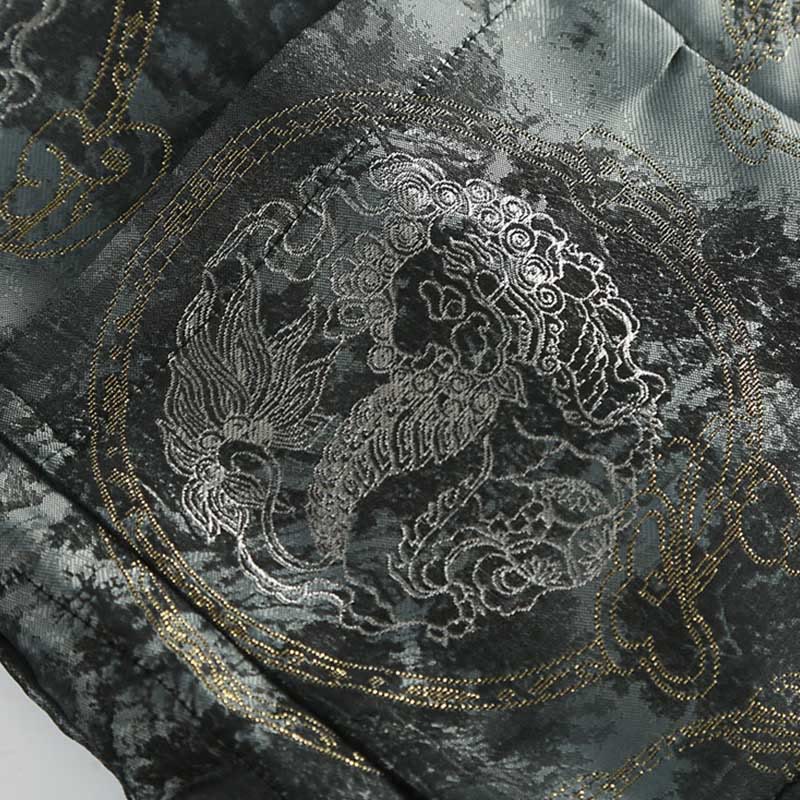 Giacca da uomo a maniche lunghe con bottoni a forma di rana e tasche, motivo Buddha Stones Kirin Mountains - image 9