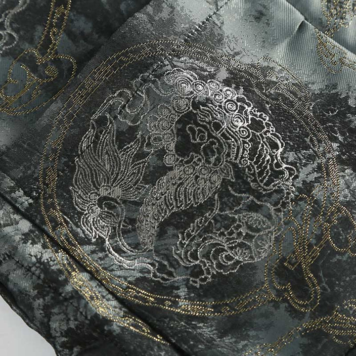 Giacca da uomo a maniche lunghe con bottoni a forma di rana e tasche, motivo Buddha Stones Kirin Mountains - image 9