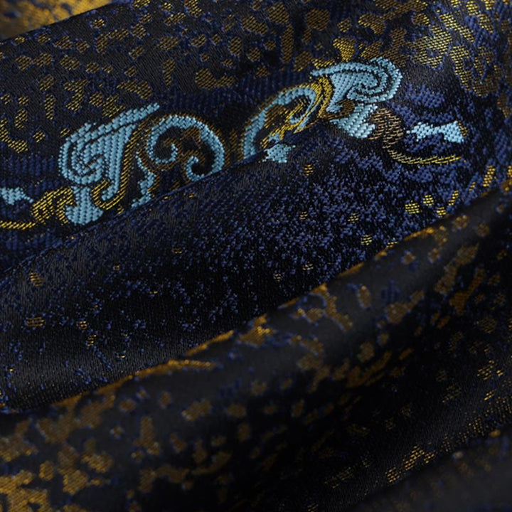 Giacca da uomo a maniche lunghe con bottoni a rana, tasche e motivo Buddha Stones Golden Desert Blue Flowers - image 14