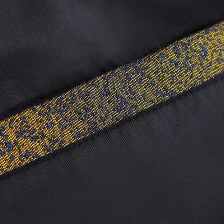 Giacca da uomo a maniche lunghe con bottoni a rana, tasche e motivo Buddha Stones Golden Desert Blue Flowers - image 12