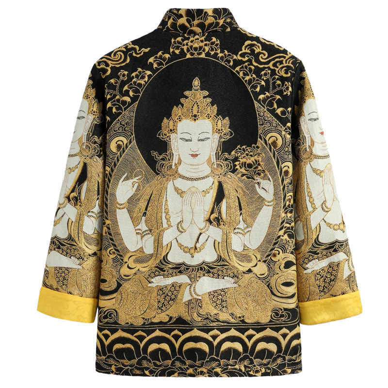 Giacca da uomo a maniche lunghe con bottoni a forma di rana Buddha Stones Avalokitesvara Guanyin - image 1