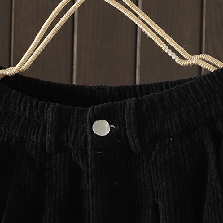 Pantaloni harem invernali da donna in velluto a coste di cotone con vita alta e fodera in pile, con tasche , Buddha Stones - image 13