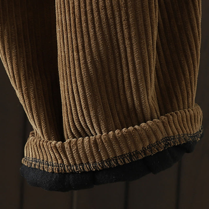 Pantaloni harem invernali da donna in velluto a coste di cotone con vita alta e fodera in pile, con tasche , Buddha Stones - image 22