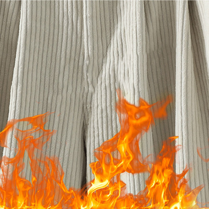 Pantaloni harem invernali da donna in velluto a coste di cotone con vita alta e fodera in pile, con tasche , Buddha Stones - image 10