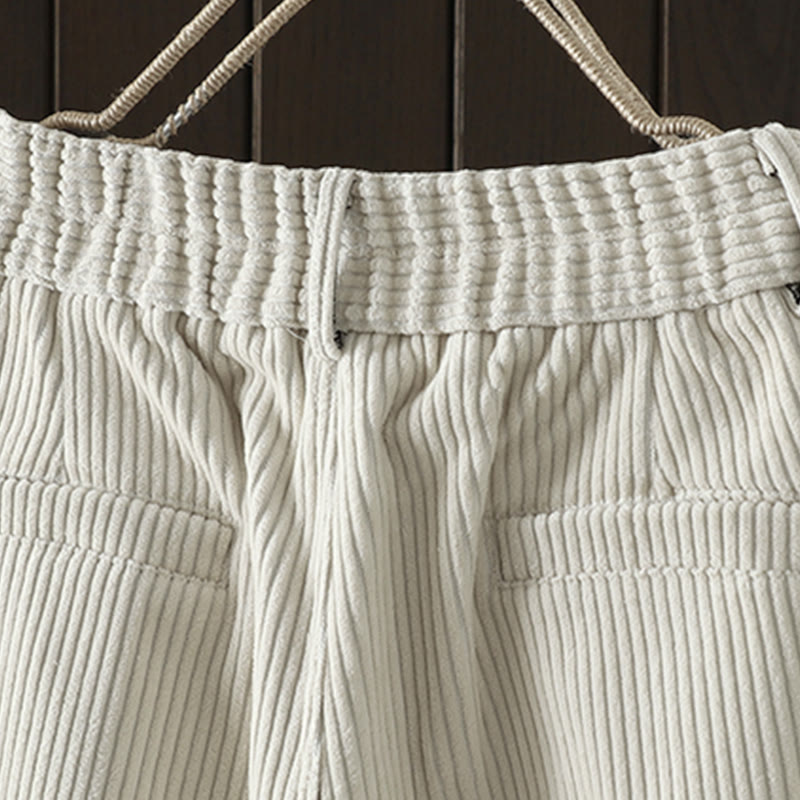 Pantaloni harem invernali da donna in velluto a coste di cotone con vita alta e fodera in pile, con tasche , Buddha Stones - image 2