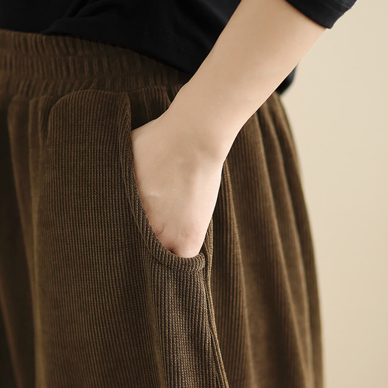 Pantaloni harem in velluto a coste patchwork con tasche da donna di Buddha Stones - image 12