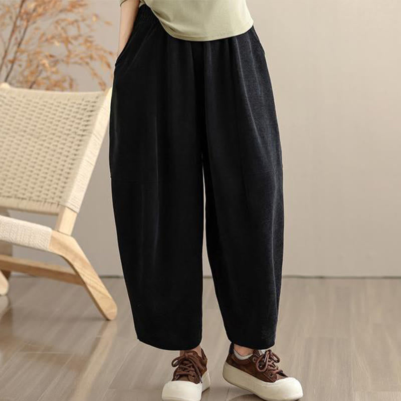 Pantaloni harem in velluto a coste patchwork con tasche da donna di Buddha Stones - image 23