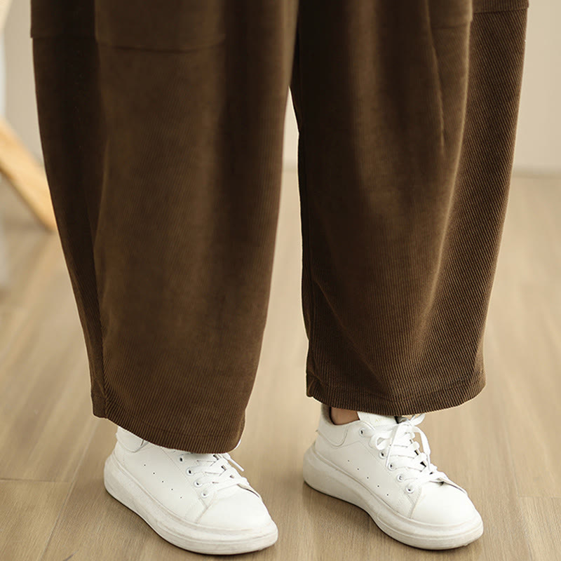 Pantaloni harem in velluto a coste patchwork con tasche da donna di Buddha Stones - image 13