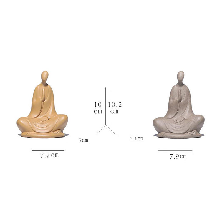 Buddha Stones Buddha senza forma Statua in ceramica in preghiera Decorazione per la casa Zen 5*2,5*5,3 cm - image 14
