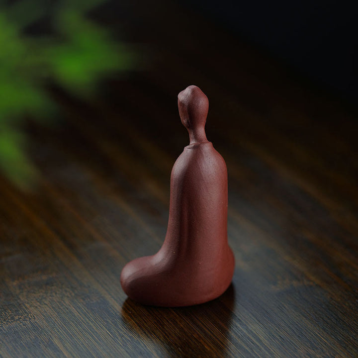 Buddha Stones Buddha senza forma Argilla viola Serenità Decorazione per la scrivania di casa 5,7*9,6 cm - image 5