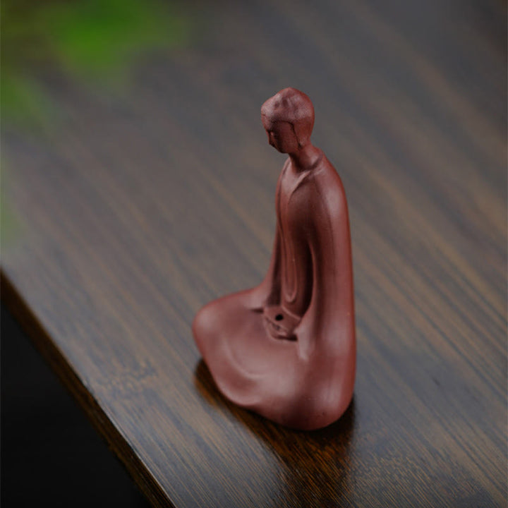 Buddha Stones Buddha senza forma Argilla viola Serenità Decorazione per la scrivania di casa 5,7*9,6 cm - image 2