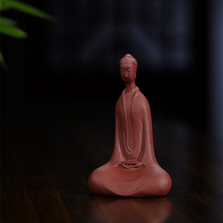 Buddha Stones Buddha senza forma Argilla viola Serenità Decorazione per la scrivania di casa 5,7*9,6 cm - image 3