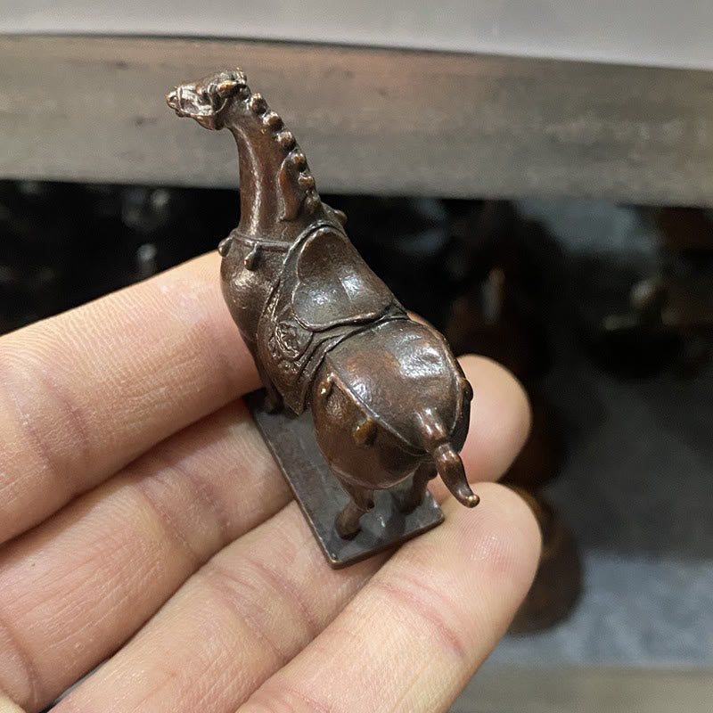 Buddha Stones antiche in lega marrone dell'anno del cavallo, decorazione per la casa, 5,8*4,7 cm - image 3