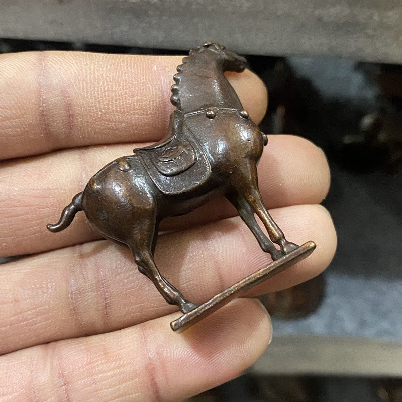 Buddha Stones antiche in lega marrone dell'anno del cavallo, decorazione per la casa, 5,8*4,7 cm - image 4