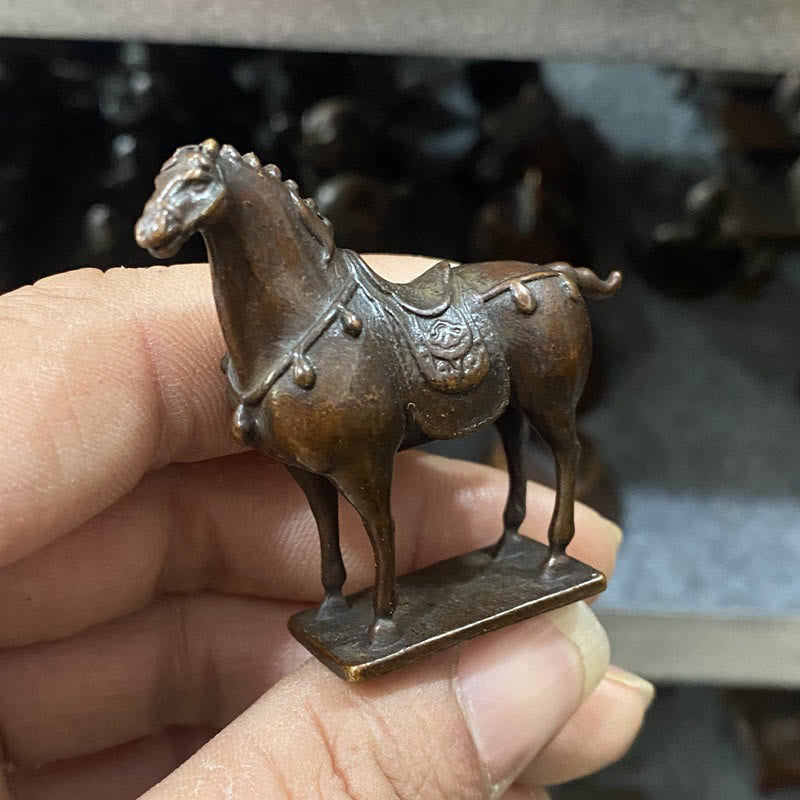 Buddha Stones antiche in lega marrone dell'anno del cavallo, decorazione per la casa, 5,8*4,7 cm - image 1