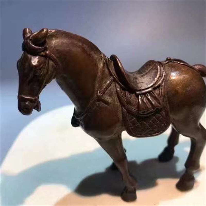 Buddha Stones Antico Anno del Cavallo Lega Decorazione per la casa 7,5*2,6*7 cm - image 1