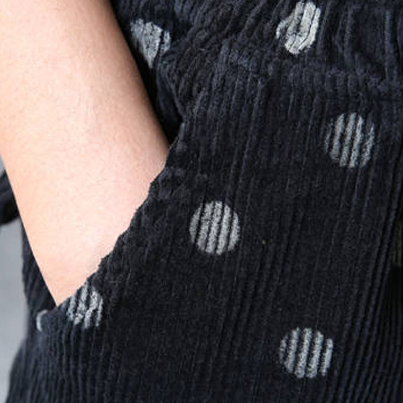 Pantaloni harem in velluto a coste con stampa a pois e tasche da donna Buddha Stones - image 14