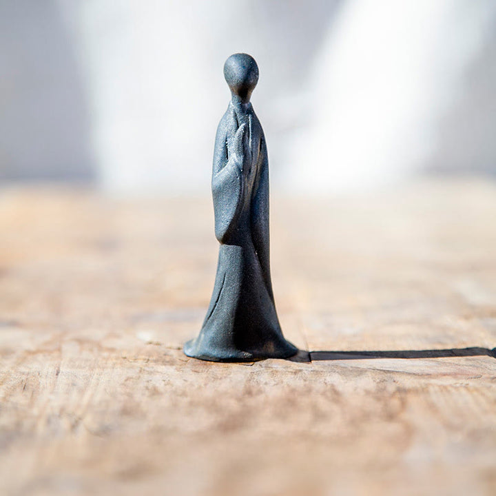 Statua Buddha Stones in piedi senza forma, fatta a mano, in resina fusa, con polvere di ferro e ruggine, decorazione - Buddha 11*4*5 cm - image 0