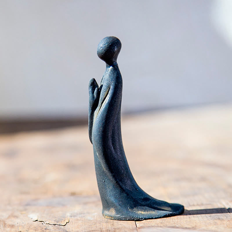 Statua Buddha Stones in piedi senza forma, fatta a mano, in resina fusa, con polvere di ferro e ruggine, decorazione - image 1