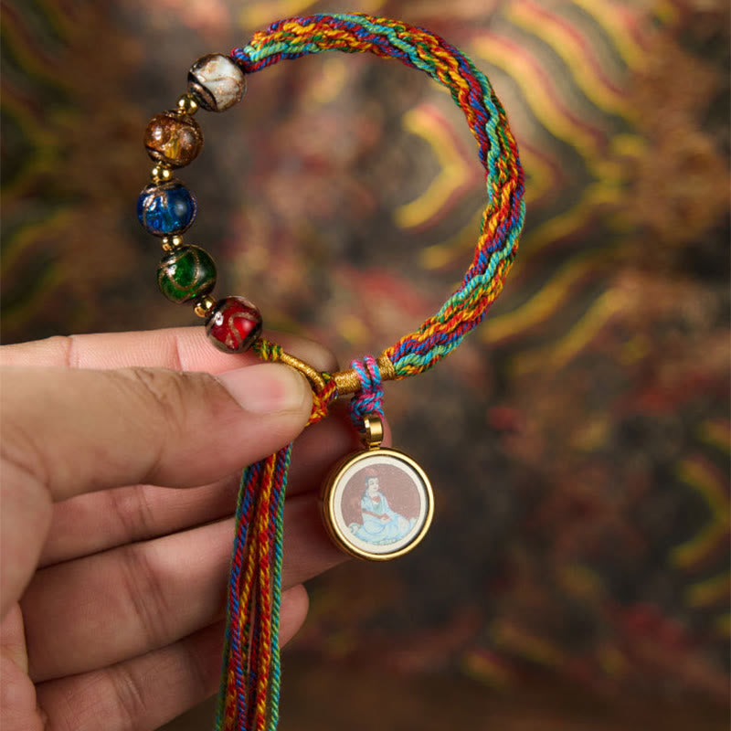 Braccialetto di corda di benedizione Buddha Stones, Thangka, zodiaco cinese, Buddha natale, cinabro - image 6