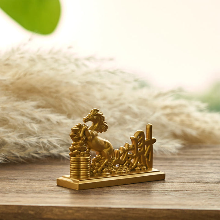 Buddha Stones "Diventa ricco ora" Anno del Cavallo Lingotti Prosperità Decorazione per la casa - image 3