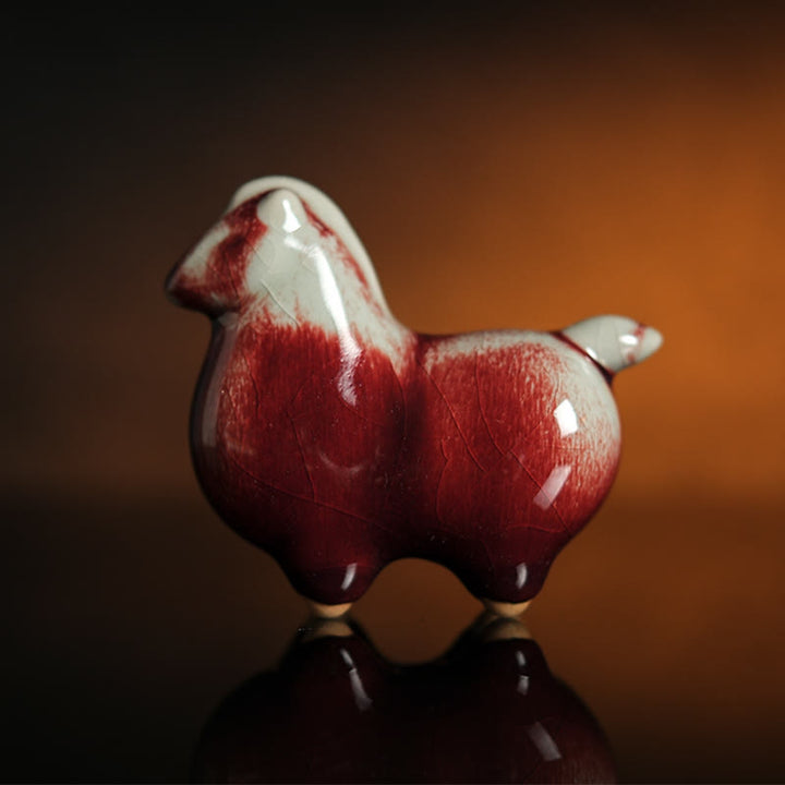 Buddha Stones Anno del Cavallo Ceramica Prosperità Decorazione per la casa - Cavallo in ceramica 10*4*8,5cm - image 0