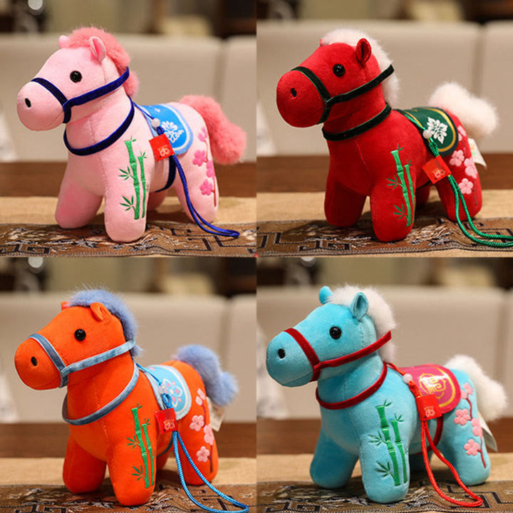 Buddha Stones Anno del Cavallo Bambù Drago Loto Fenice Peluche Bambola Decorazione per la casa - image 25