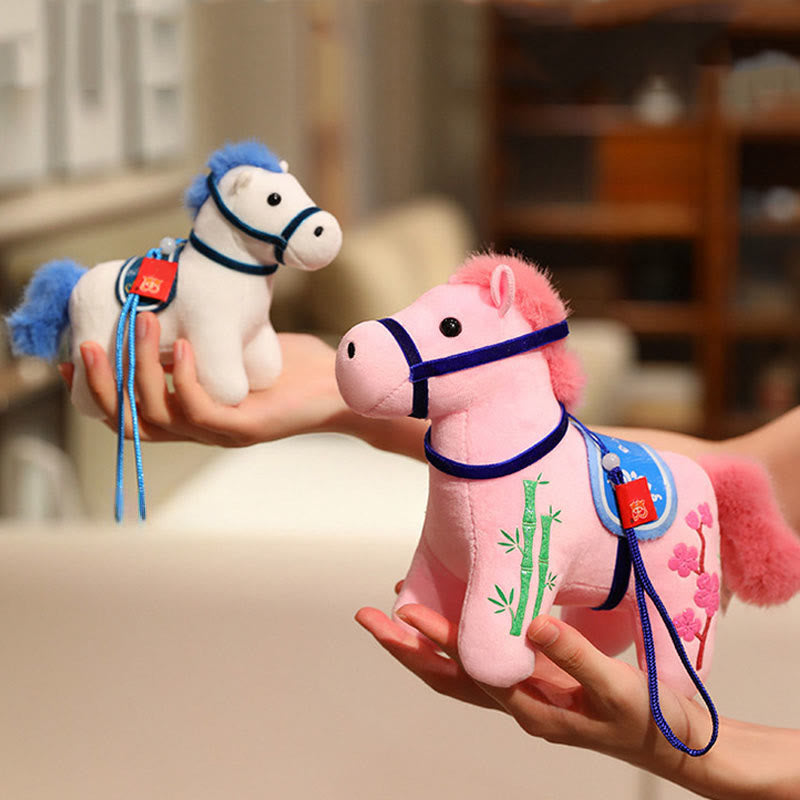 Buddha Stones Anno del Cavallo Bambù Drago Loto Fenice Peluche Bambola Decorazione per la casa - image 8