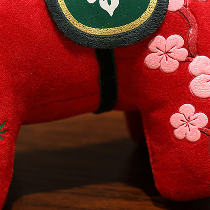 Buddha Stones Anno del Cavallo Bambù Drago Loto Fenice Peluche Bambola Decorazione per la casa - image 3